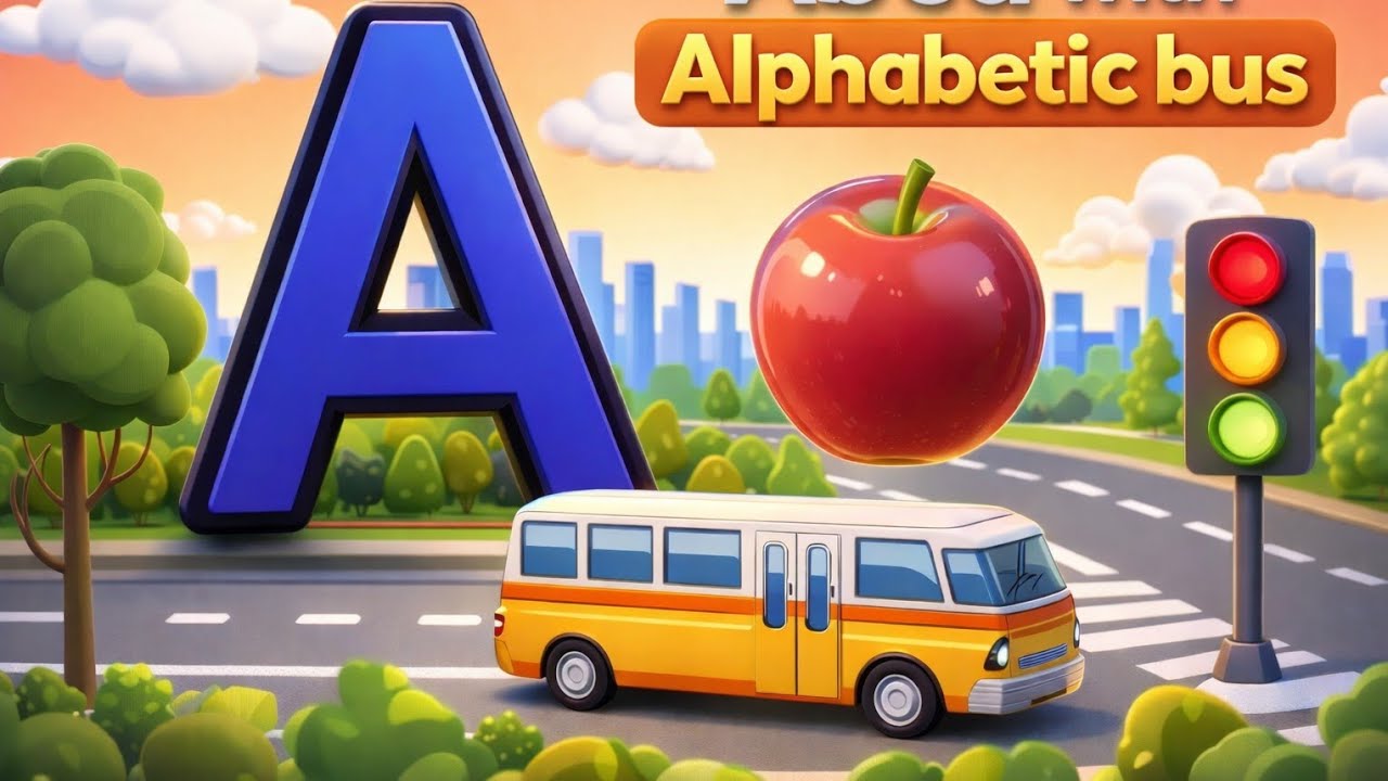 A for Apple With Alphabetic bus| ABCD Alphabet Song | Phonics Song for Kids | Learn A to Z