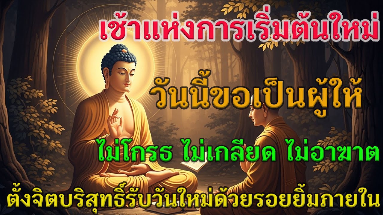เช้าแห่งการเริ่มต้นใหม่วันนี้ขอเป็นผู้ให้ไม่โกรธไม่เกลียด ม่อาฆาตตั้งจิตบริสุทธิ์รับวันใหม่