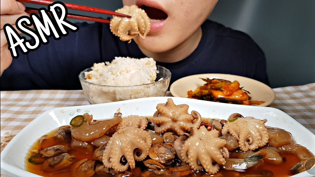 ASMR Soy sauce seafood Mukbang 모듬 해물장 리얼사운드 먹방 Eating sounds Real sounds