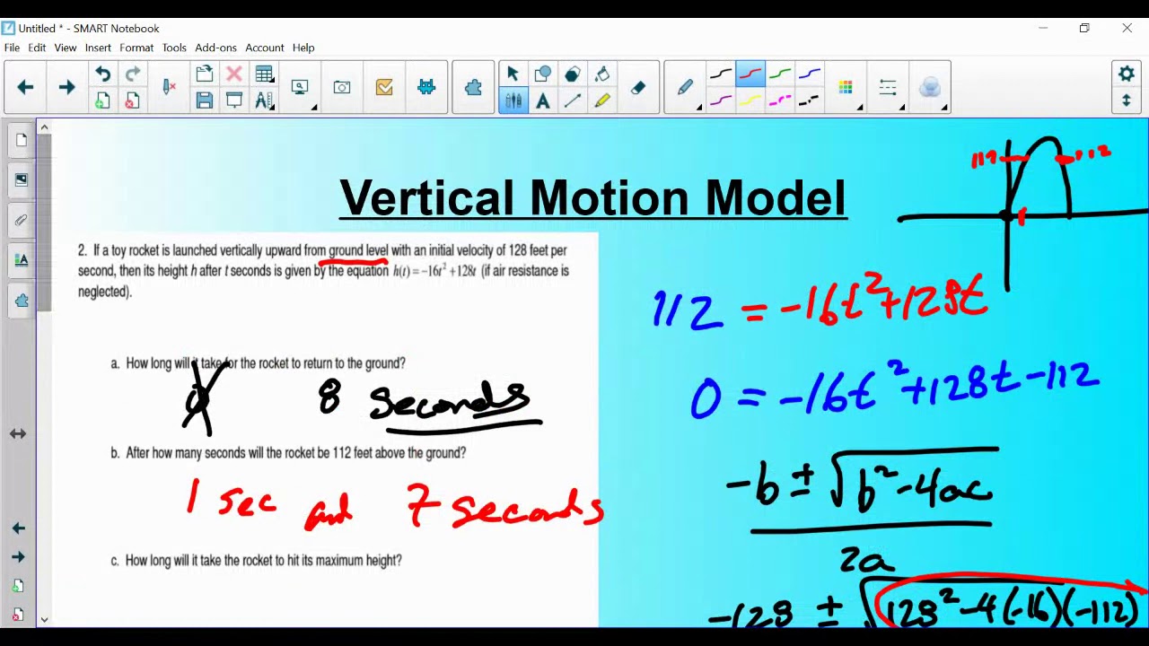The Vertical Motion Model (Algebra II)