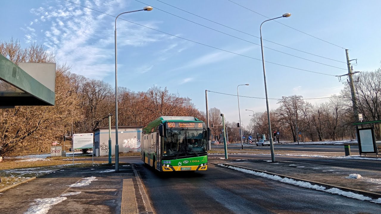 MPK Poznań Linia 160 kierunek Stary Strzeszyn(trasa zmieniona).Solaris Urbino 12lV Electric.