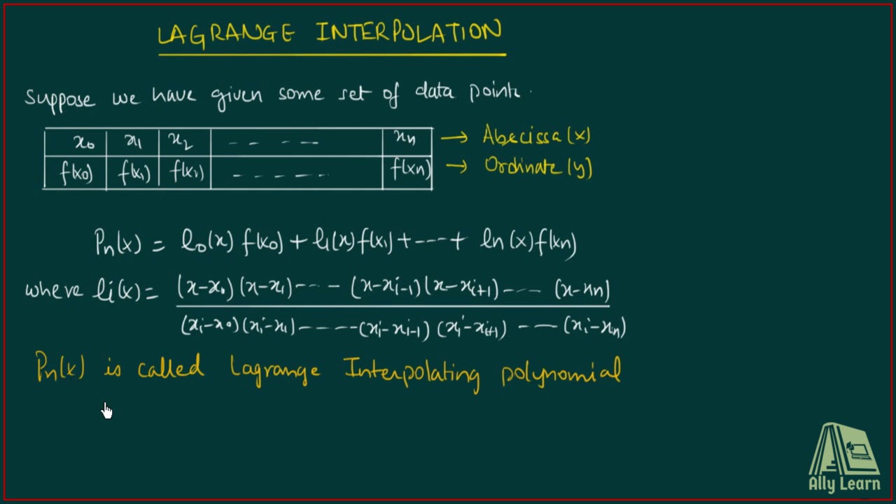 8. Interpolation and Approximation - Lagrange Interpolation