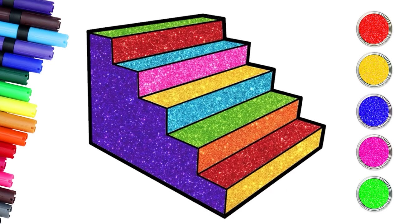 How To Draw 3D Stairs | Drawing And Coloring For Kids | Hooplakidz How To