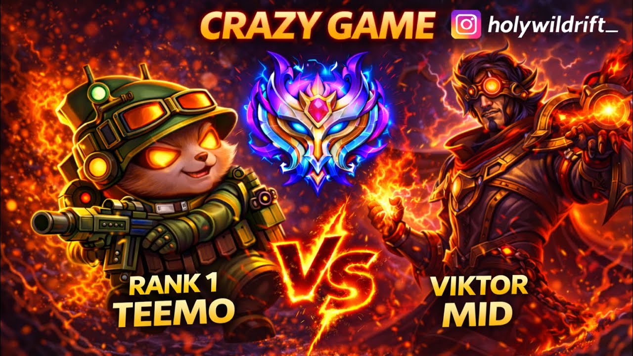Rank 1 Teemo VS Viktor MID CRAZY GAME | Ranked 4K WildRift Gameplay
