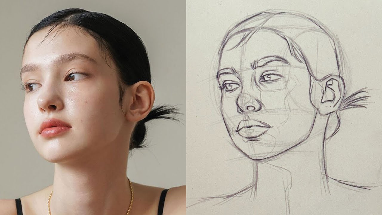Sketch with me | How to Draw a Face Using the Loomis Method