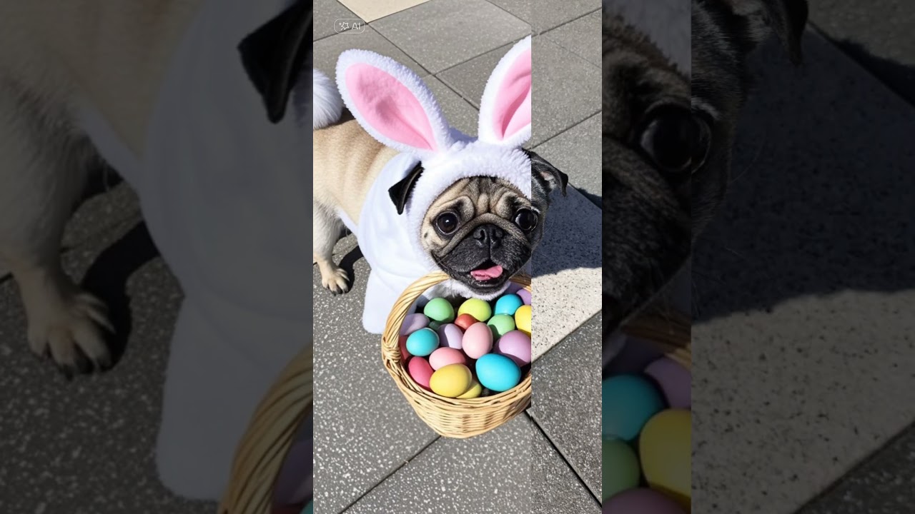 frohe Ostern #dog #hund #собаки #animal #мопсы #сoбака #мопс #jako #graupapagei #жако #mops #pug