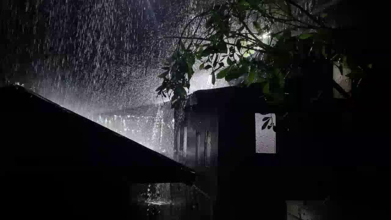 Peaceful Night Rain on Tin Roof for Deep Sleep