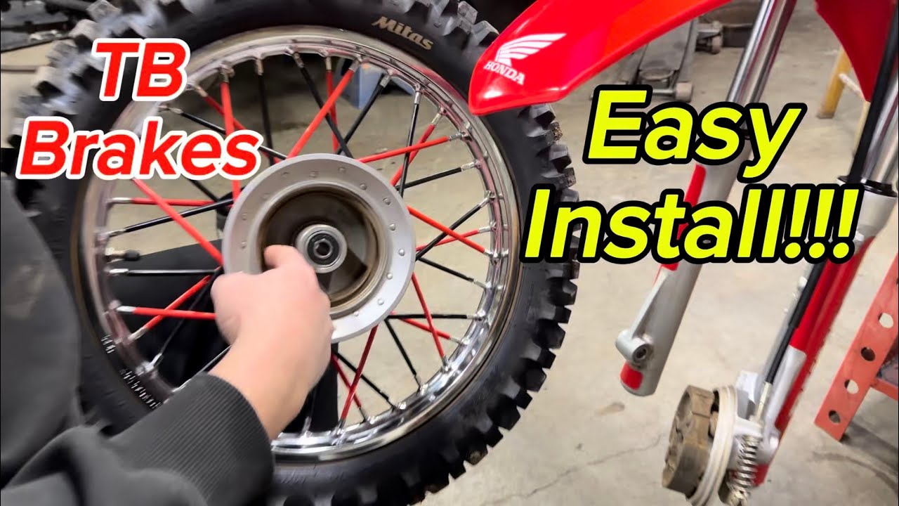 Crf110 How to Install and adjust Front brake Pads and Cable(Shorty lever Install also!!!)