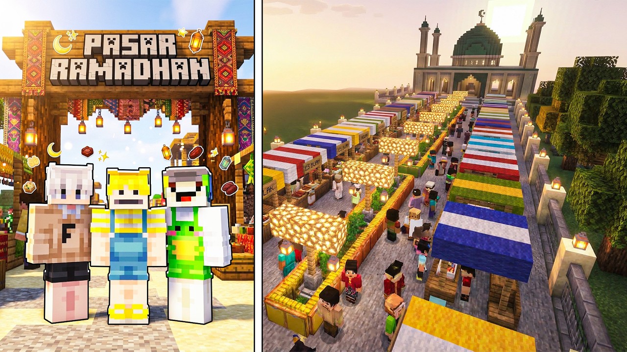 DUNDUN & LEMON BIKIN PASAR RAMADHAN PALING BESAR DI MINECRAFT!