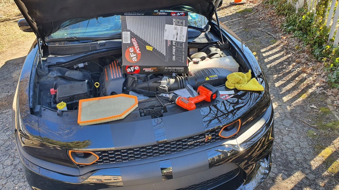 Installing a drop in aFe airfilter on a 2020Dodge charger scat pack 392 6.4l 🐝🏁