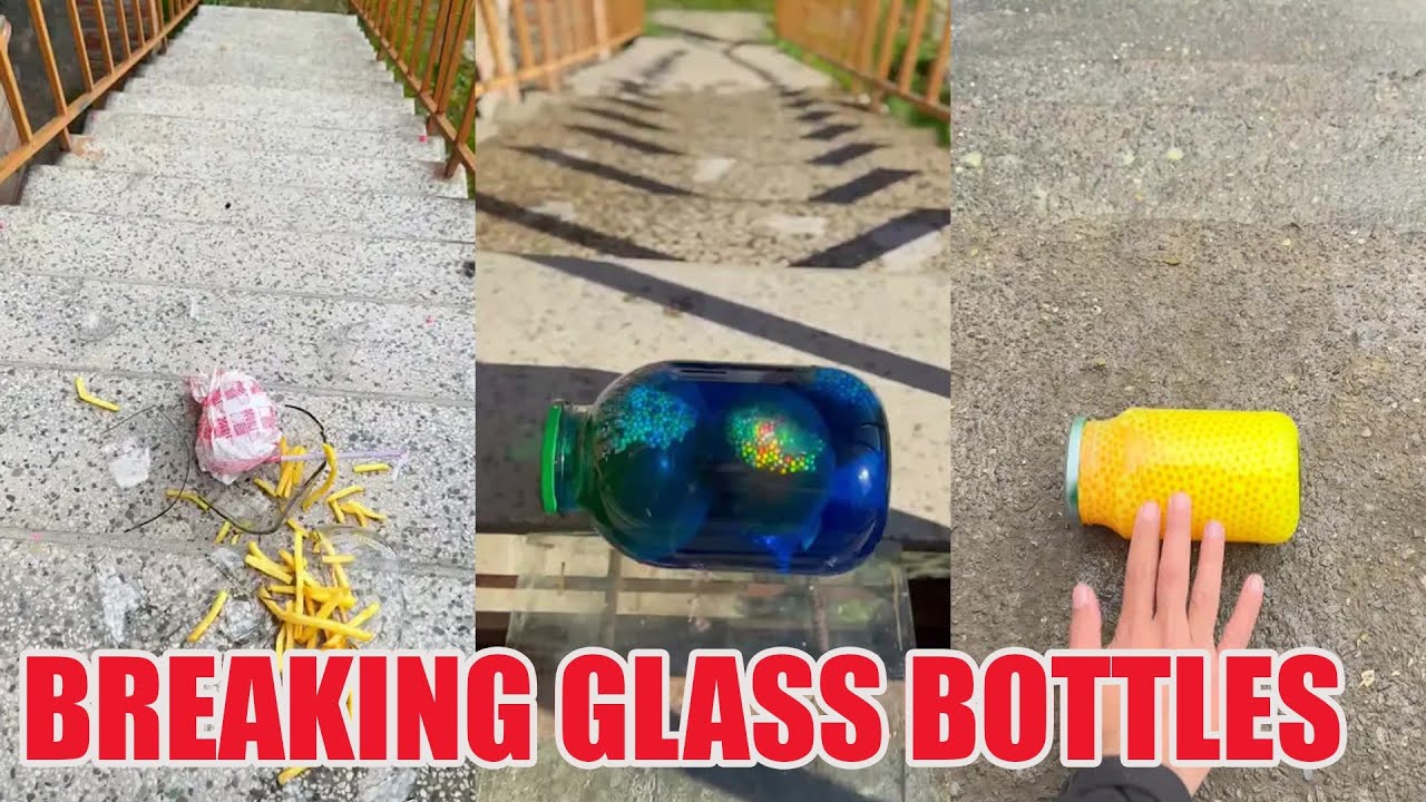 Breaking Glass Bottles and Balloon Drops 🔥 Crushing Crunchy & Soft Things #asmr #satisfying