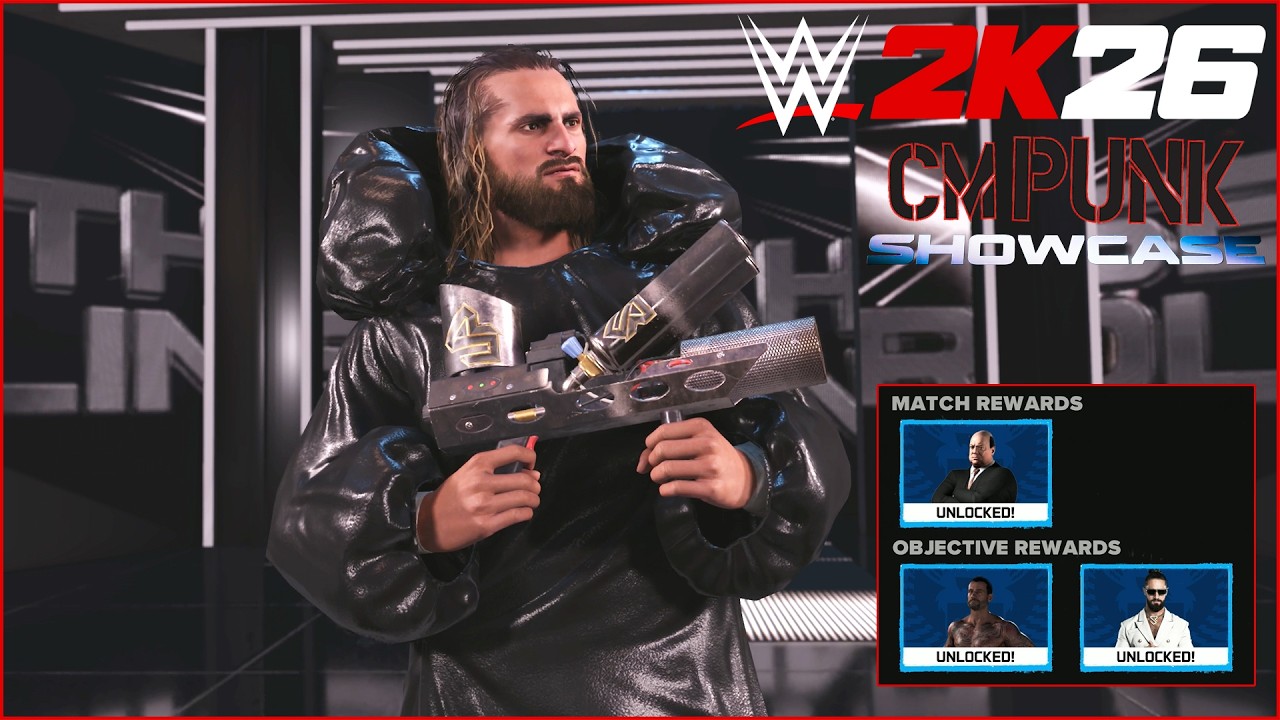 WWE 2K26 CM Punk Showcase Lucid Dreams Come True CM Punk vs Seth Rollins vs Roman Reigns WM41