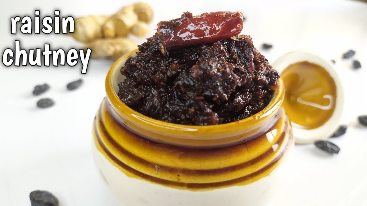 raisin chutney recipe | black raisin chutney | किशमिश कि चटनी | बेदाण्याची चटणी - deliciously wow
