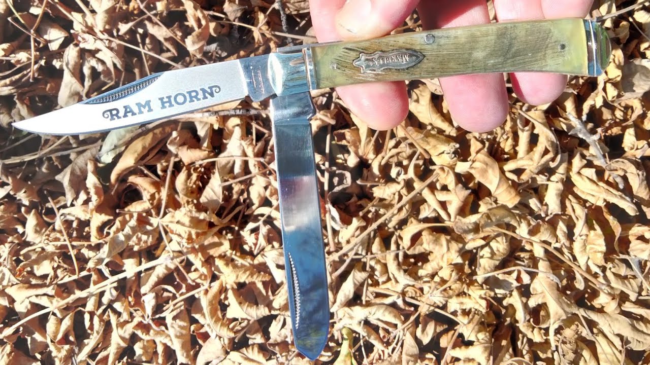 YOU NEED A THICK SKULL FOR THESE HORNS ~ Trapper ~ MARBLE'S RAM'S HORN TRAPPER KNIFE MR358 ~