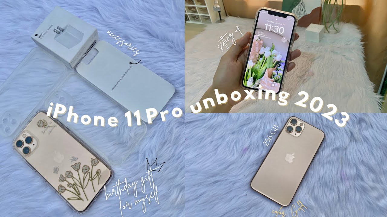 iPhone 11 Pro (Gold • 256 gb) 🫶🏻 unboxing + setup, accessories 2023 | secondhand 📱@jadidgadgets