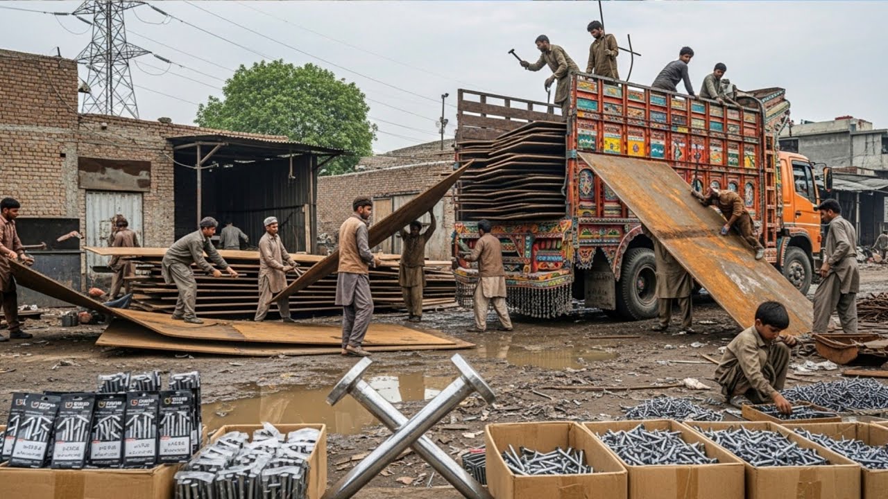 Recycling Process of Old Ship Plates into Millions Iron Nails | Waste Recycling Process