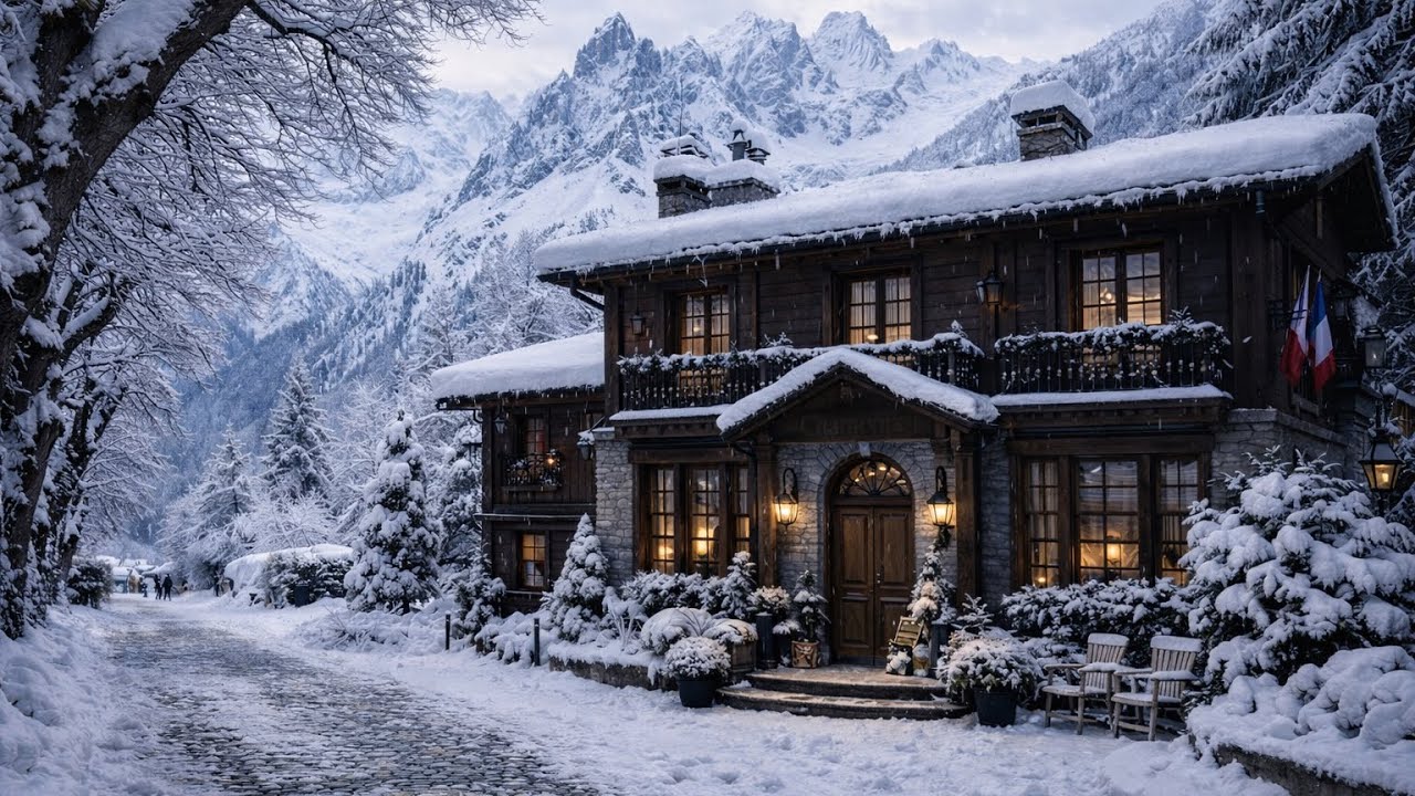 CHAMONIX MONT BLANC FRANCE 🇫🇷 — SNOWY WINTER WALKING TOUR | 4K HDR 60fps