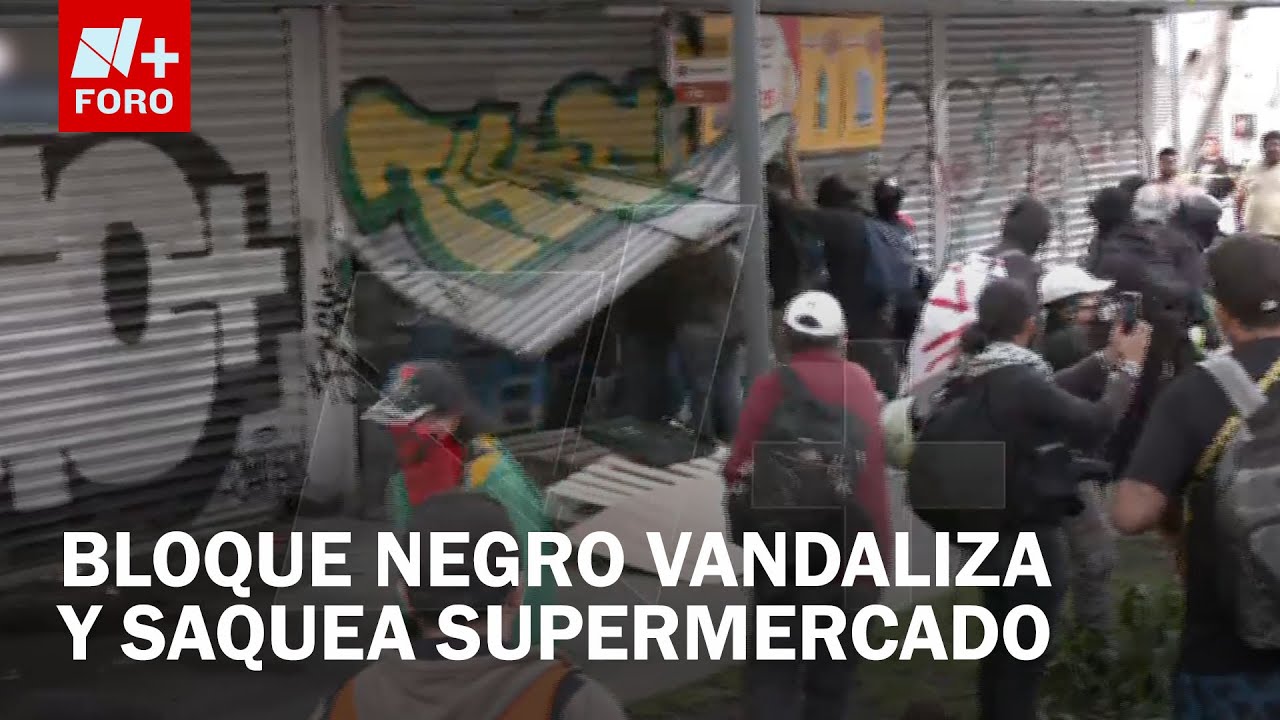 Marcha 2 de Octubre 2025: Bloque negro saquea supermercado en el Eje Central - Las Noticias