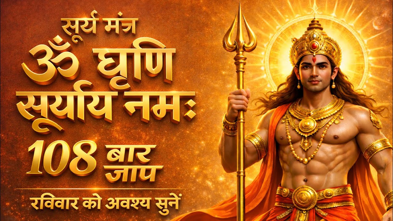 ॐ घृणि सूर्याय नमः | सूर्य मंत्र 108 जाप | रविवार | surya dev 