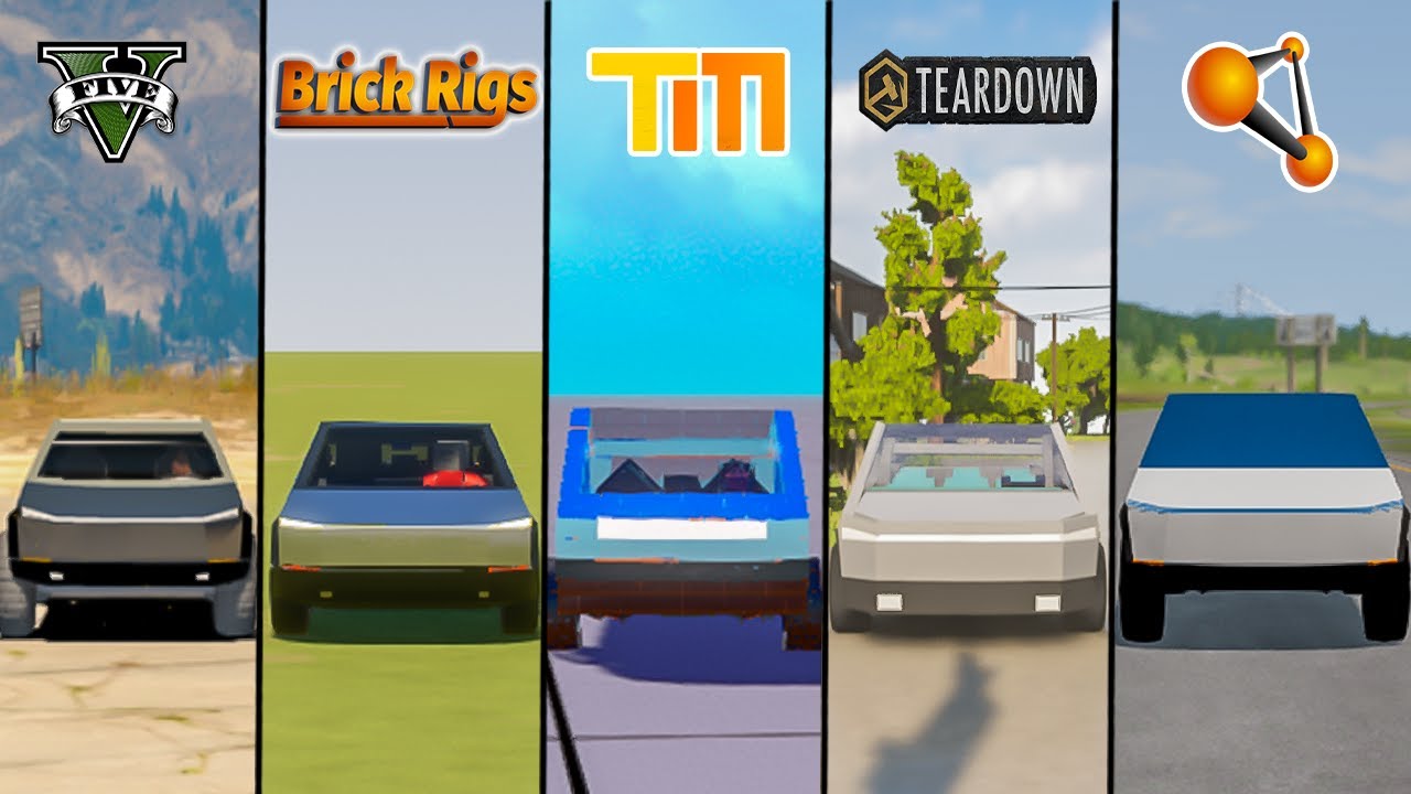 CYBER TRUCK GTA 5 VS TEARDOWN VS BEAMNG DRIVE VS BRICK RIGS - WHICH IS BEST?