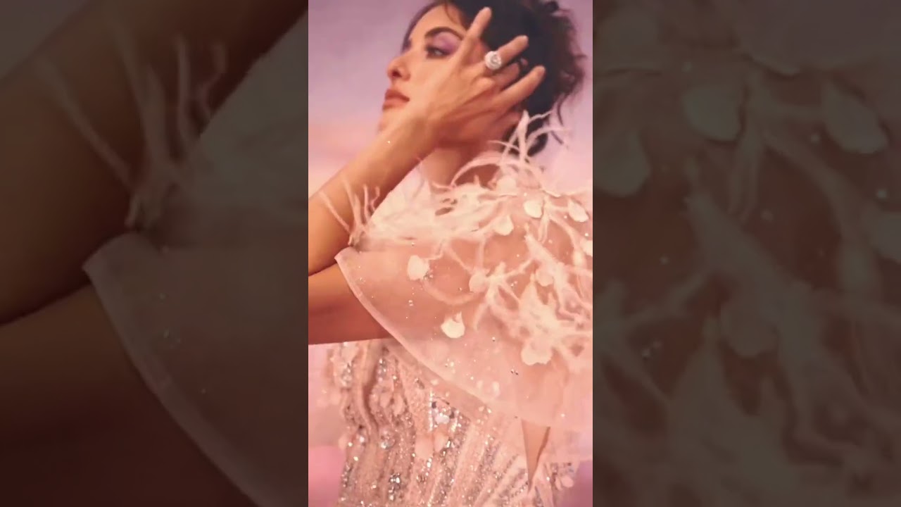 Floral beaded dress A1176 in Blush with feather & beaded details 