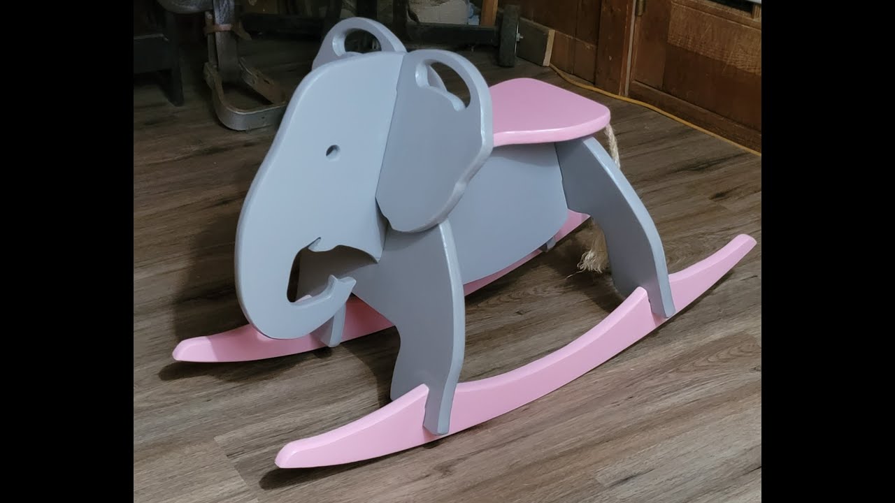 Custom cut wood elephant rocker for my granddaughter for Christmas