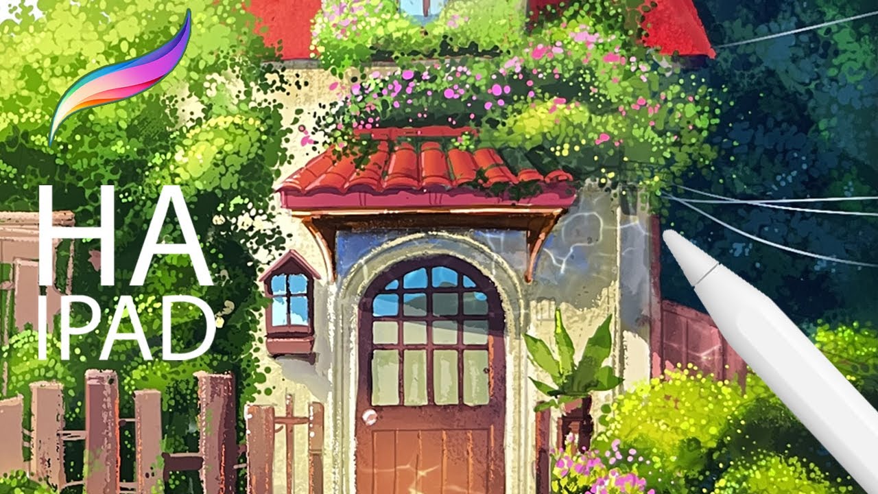 Рисуем домик в стиле Ghibli на IPad . Часть 2. Кисти и мулечки.
