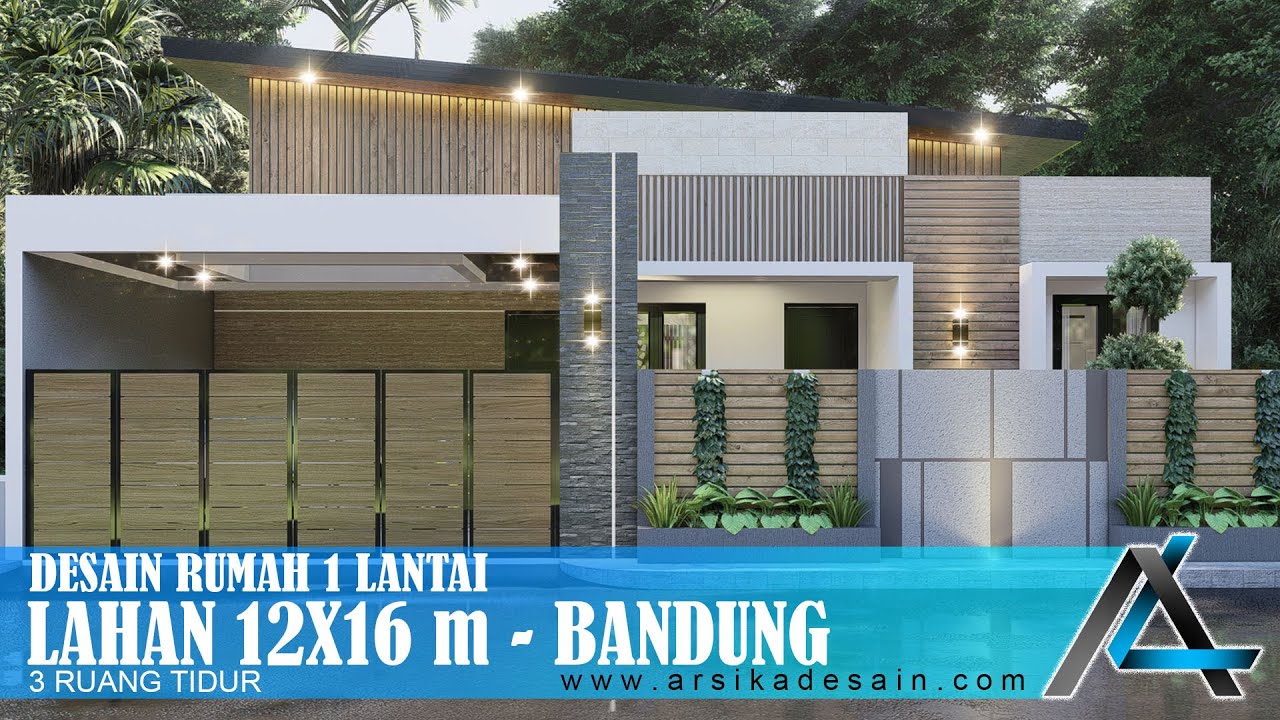 DESAIN RUMAH 12 X 16 METER I BANDUNG - RUMAH KONTEMPORER MODERN  #jasaarsitek #jasadesain #arsitek