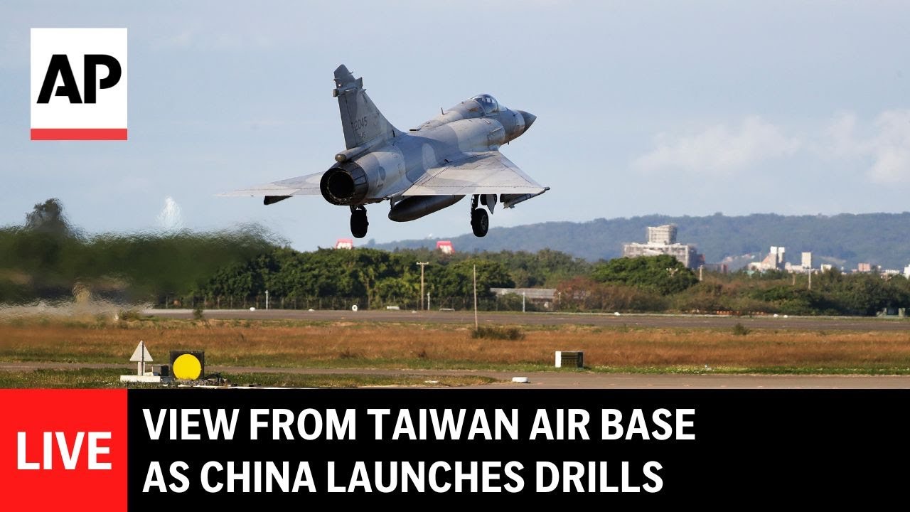LIVE: At Taiwan air base as China stages military drills