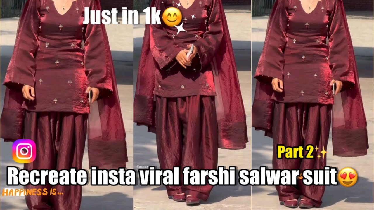 🌙✨Eid special Farshi salwar kurti cutting & stitching✂️