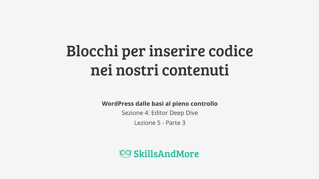 Blocchi per inserire codice nei nostri contenuti in WordPress