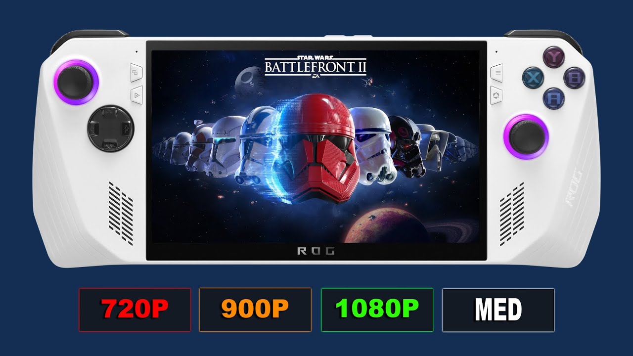 ROG ALLY | Обзор производительности Star Wars Battlefront 2 / Тест производительности 1080P, 900P...