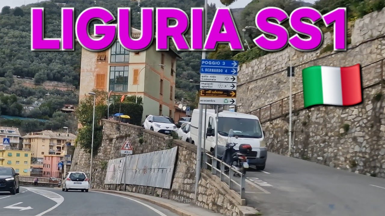 Driving in Italy  From Sori To Genoa   IKEA in 4K | SS1 Liguria.