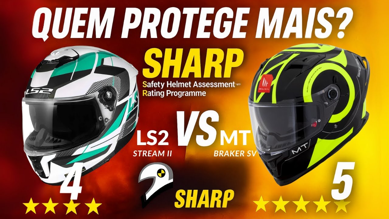 Qual capacete é mais seguro? MT Braker SV ou LS2 Stream 2 - Teste SHARP o que ninguém te contou!