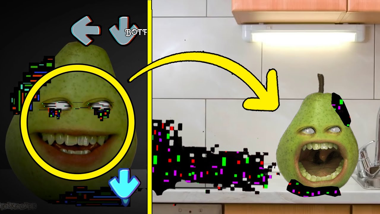 References In FNF VS Corrupted Pear Part 2 | Corrupted Annoying Orange | Come Learn With Pibby!