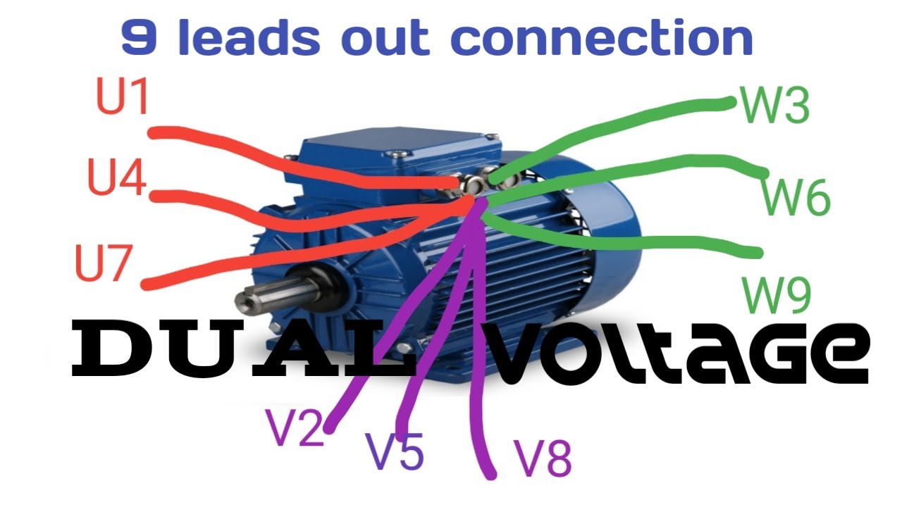 how to connect 9 leads out motor step by step