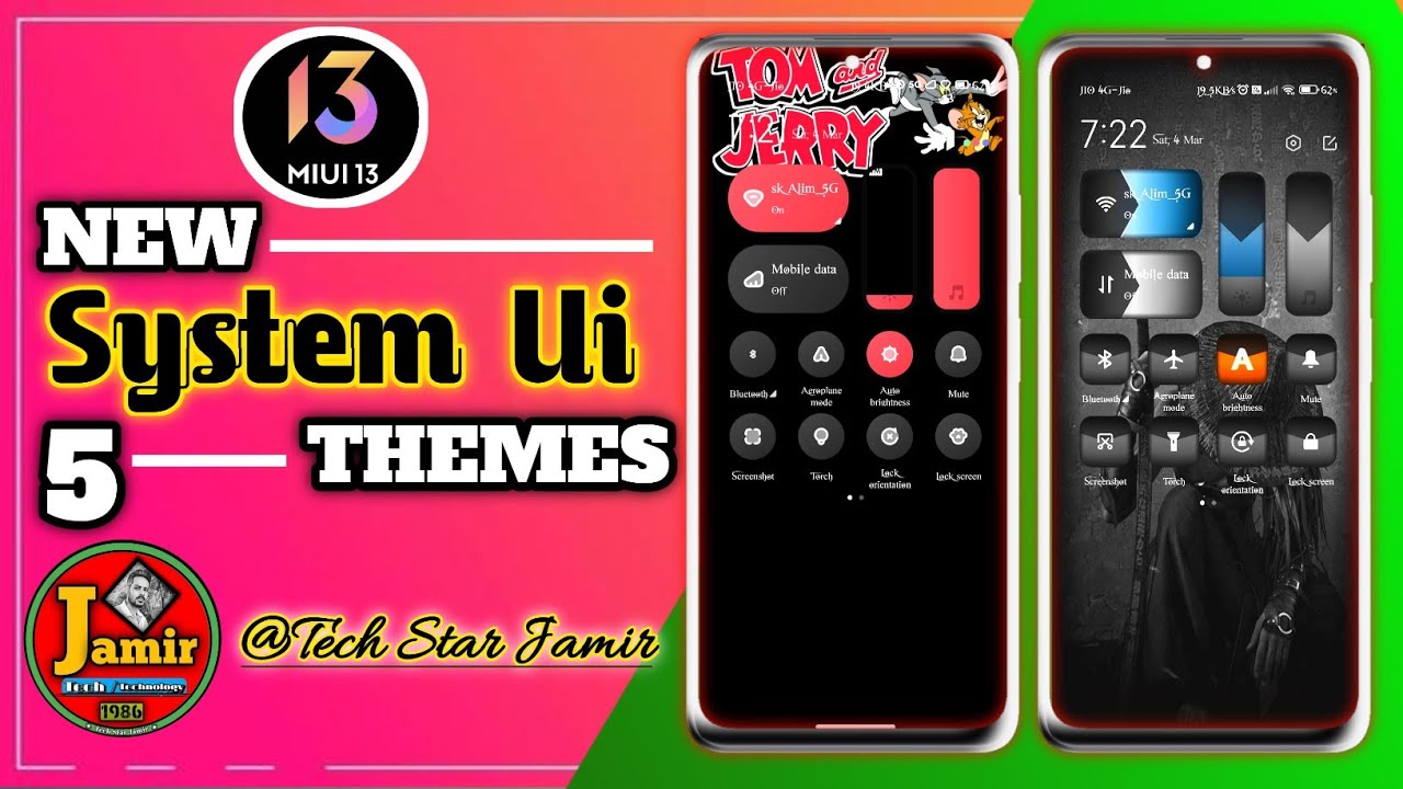 March 2023 New Control Center miui 13 theme|Tom and Jary miui theme|System ui change|@TechStarJamir