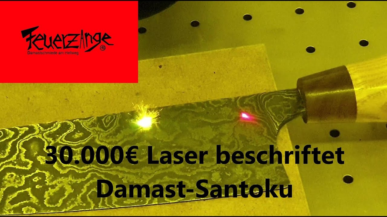 30.000&euro; Laser beschriftet Damast-Santoku