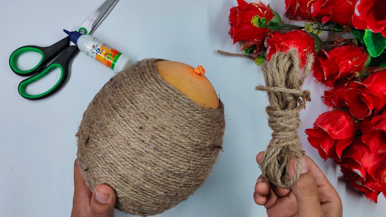 Vase Decoration | Flower Pot Making With Balloon | Home Decor How to Make Flower Pot with Balloon