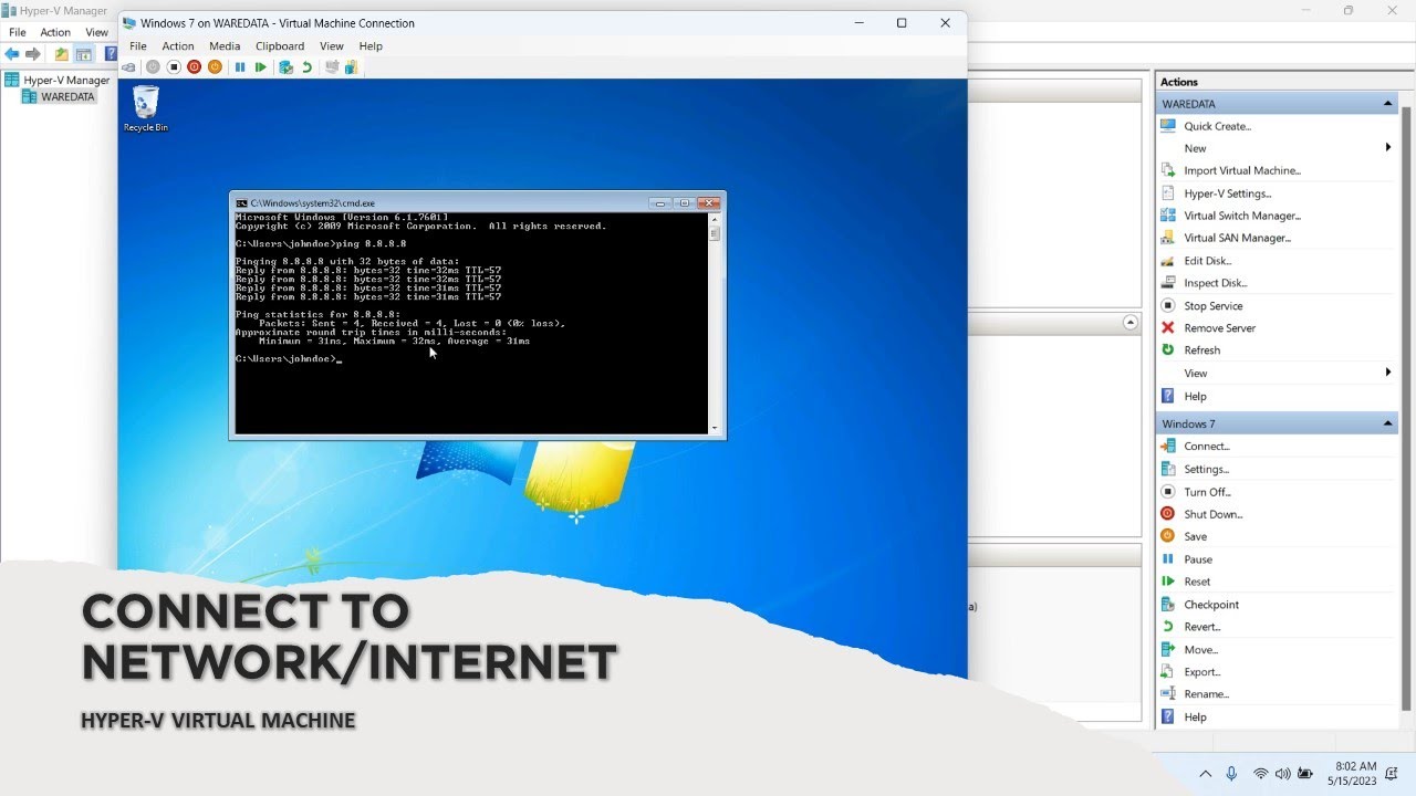 How to Connect Hyper V VM to Network or Internet