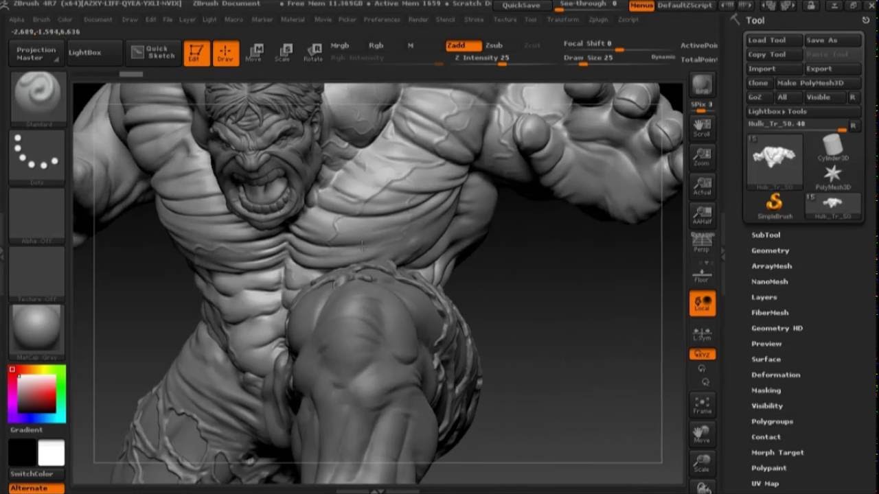 Hulk Zbrush Sculpt Timelapse