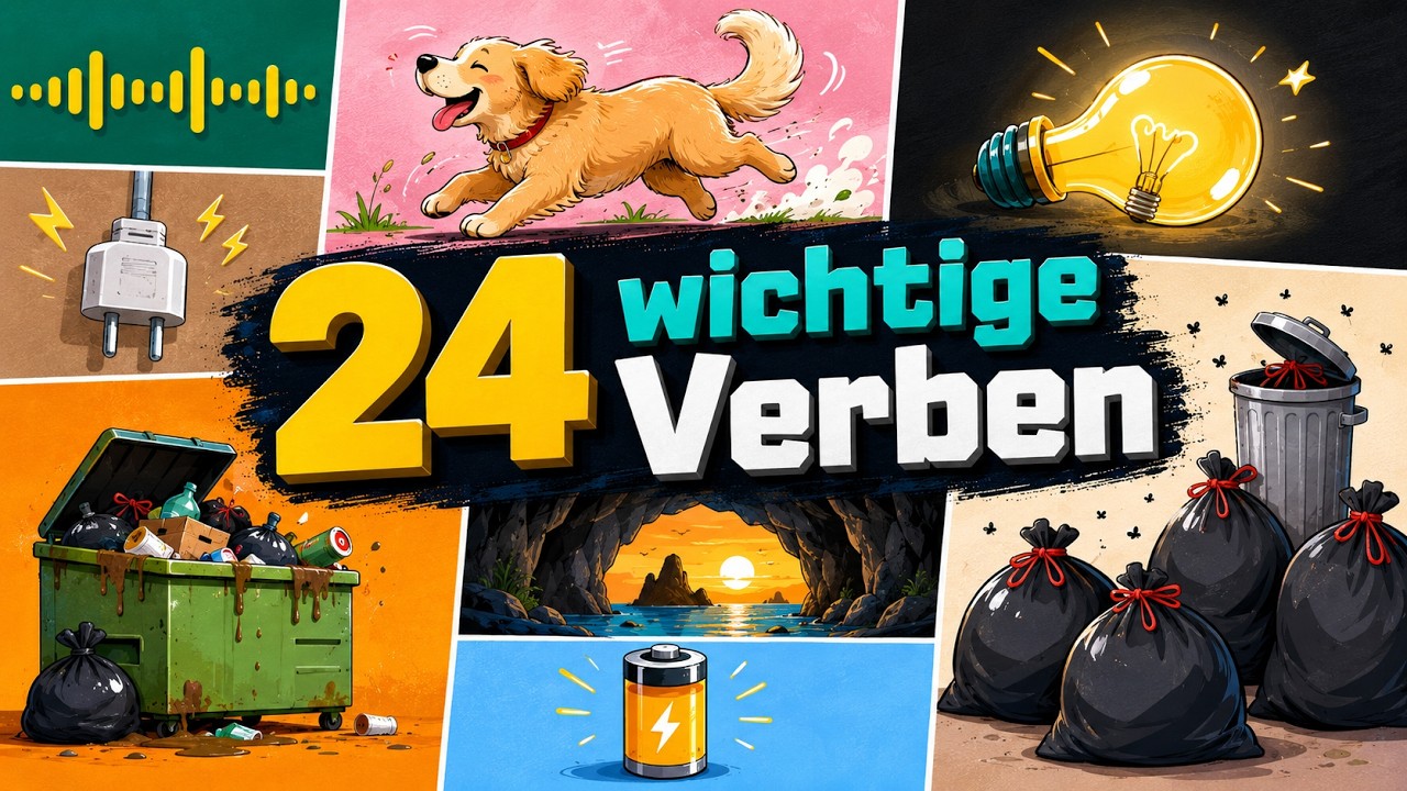 24 wichtige Verben mit Beispielen - 24 most common verbs in german with examples