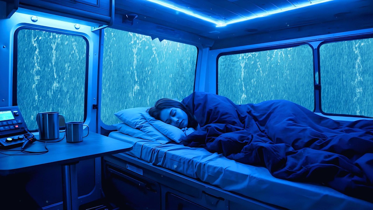 Cozy Car Rain Sounds 🚗 Dark Night Rain & Thunder to Relax the Mind and Sleep Instantly