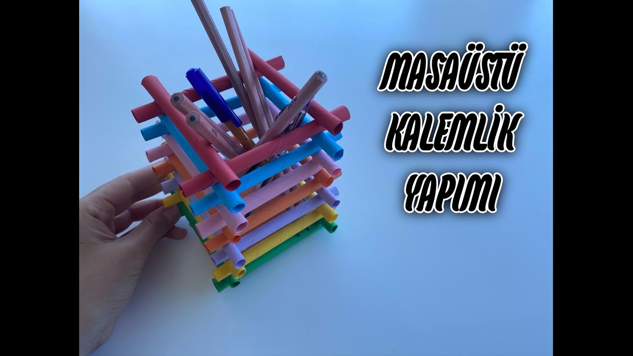 Kağıttan Masaüstü Kalemlik Yapımı | How to Make Paper Pen Stand | En Kolay Kalemlik Nasıl Yapılır ?
