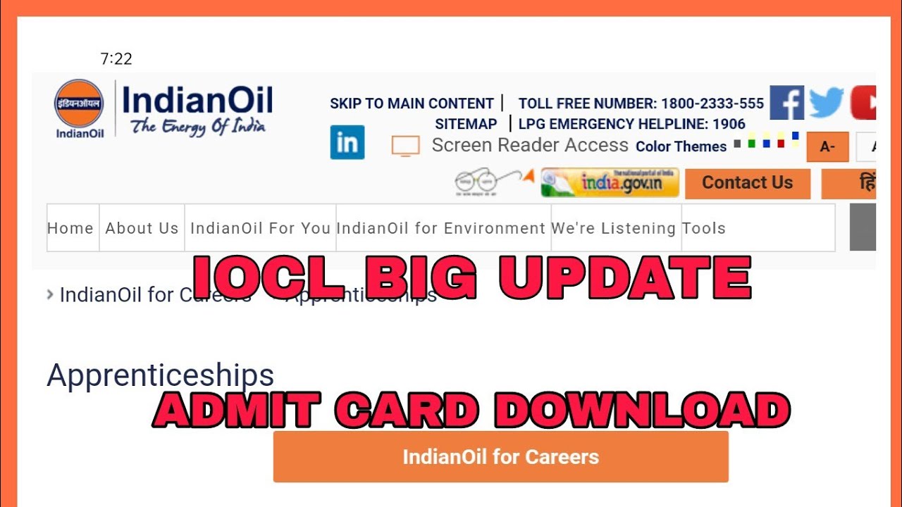 IOCL ADMIT CARD DOWNLODE | IOCL ADMIT CARD 2020 | IOCL ADMIT CARD