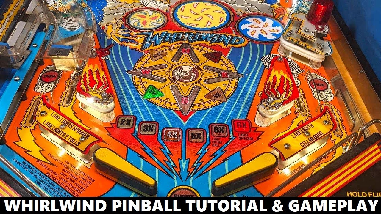 Учебное пособие и игровой процесс Whirlwind Pinball (Уильямс, 1990)