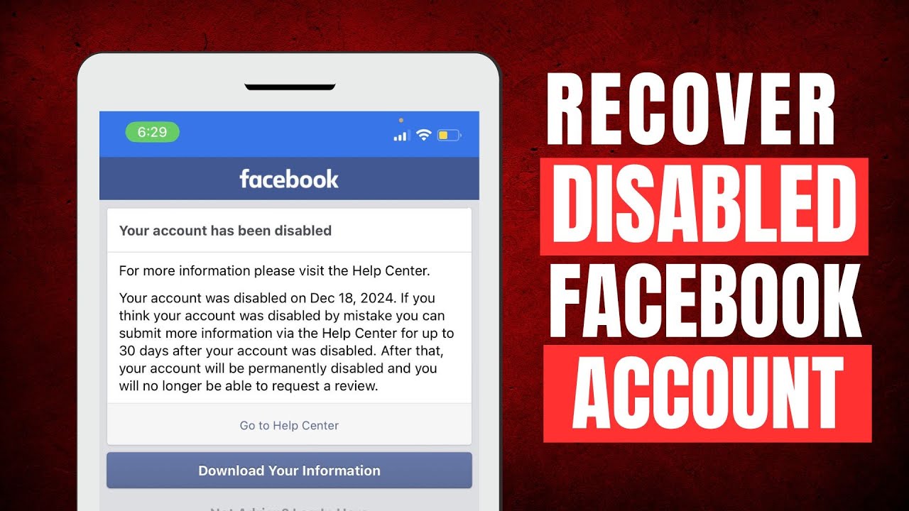 Как восстановить навсегда отключенную учетную запись Facebook | Восстановление отключенной учетно...
