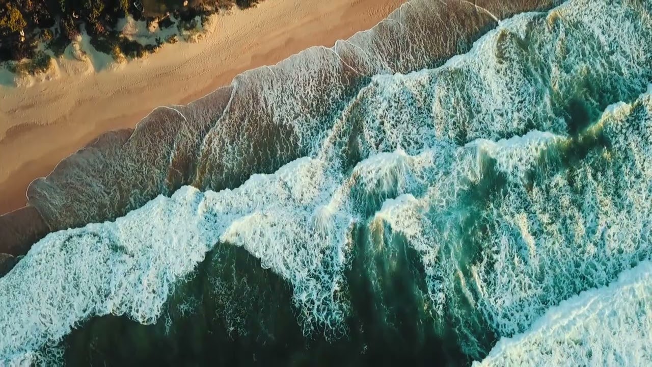 No Copyright Background, Waves Crashing on Beach (No Sound) FREE Stock Video