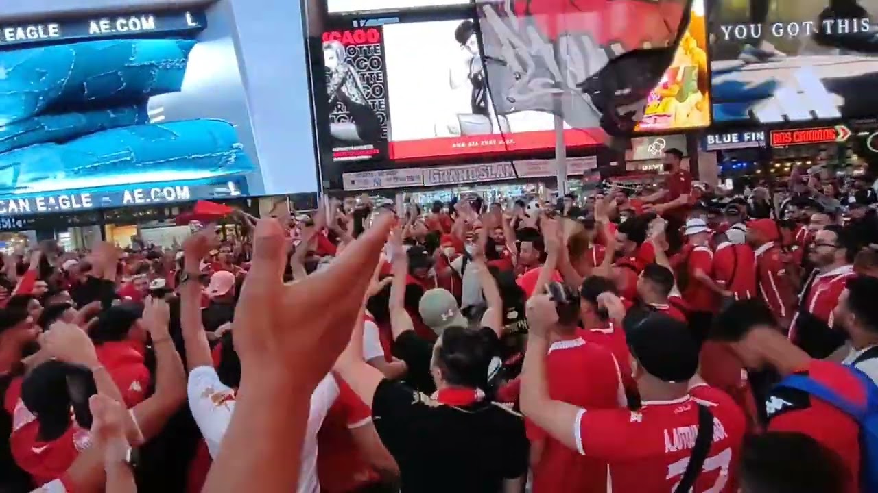 Ultras Winners 05 Jamais ndir pause جمهور الوداد بأمريكا جامي ندير بوز #timesquare #wydadcasablanca