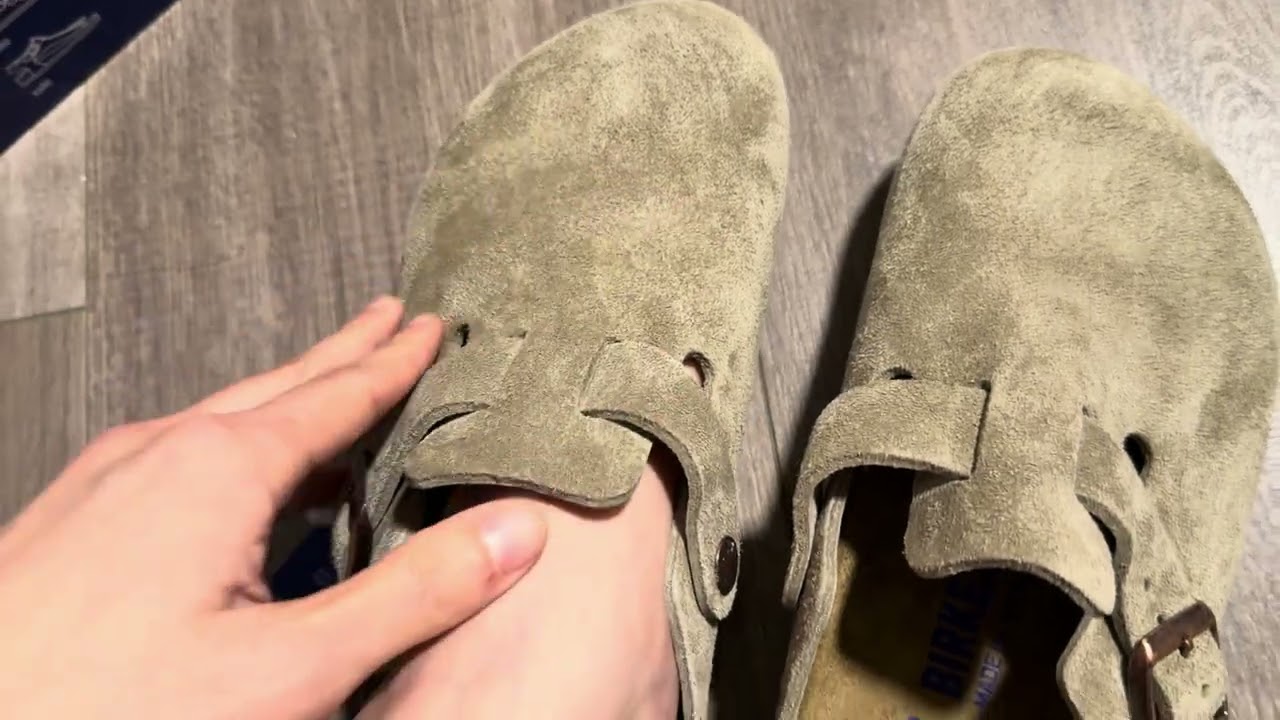 Женские замшевые сабо Birkenstock Boston